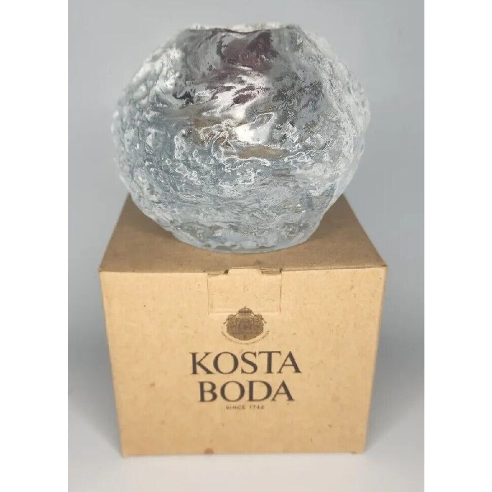 Kosta Boda Crystal Snowball Hurricane H-90 Ann Wärff Sweden In Box U116